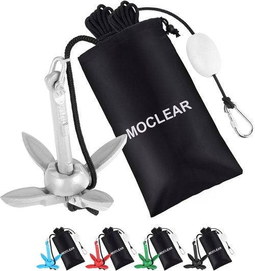 Kayak Anchor Kit - 1.5/3.5 lb Compact Folding Grapnel Anchor for Kayaks, Canoes & Small Boats