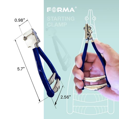 FORMA S.F. Sports Tennis Stringing Machine Tools Stainless Steel Wide Head Racket String Assistance Starting Clamp for Tennis Badminton Squash Racquet