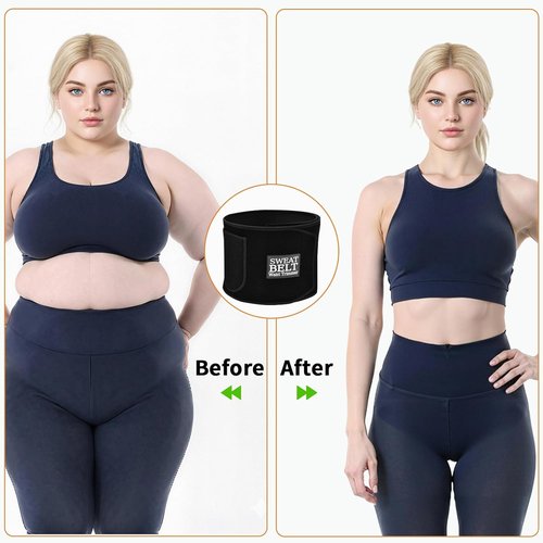 LKV Waist Trainer - Lower Belly Fat Trimmer Sweat Belt for Women | Body Shaper for Workouts