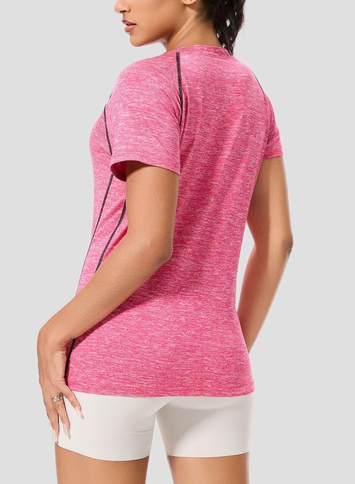 Cosy Pyro Women's Athletic Compression T-Shirts - Quick Dry Short Sleeve Workout Tops | 4-Pack