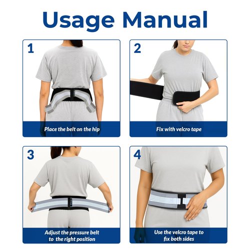 Dainely Sacroiliac Si Joint Support Belt - Sciatica Pain Relief Belt - Hip Stabilizer Belt for Men & Women - Pelvic support band for Lower Back Regular 30-42”