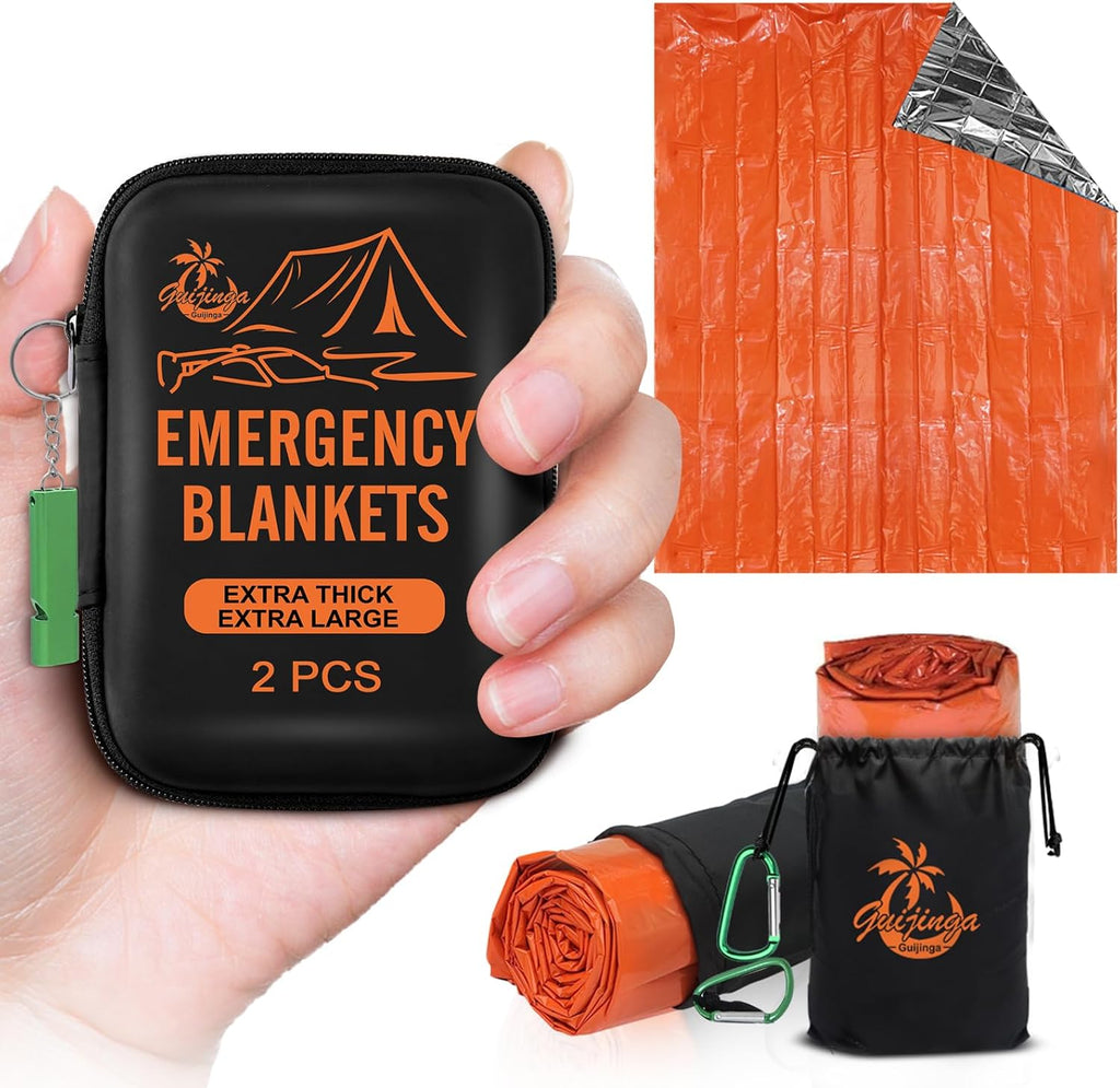Survival Emergency Blankets - Thick Mylar Space Blankets for Camping & Hiking | 2-Pack/4-Pack