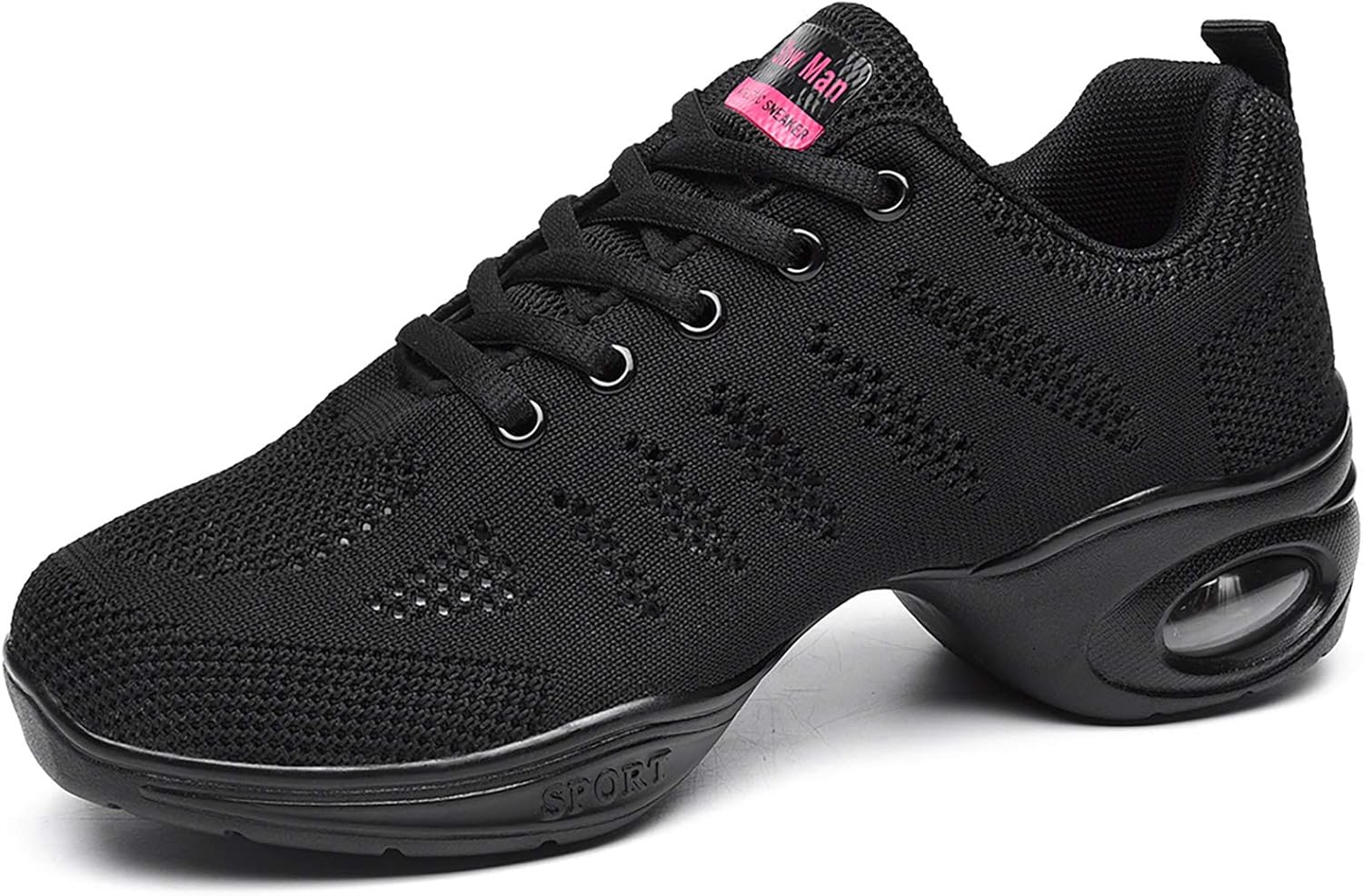 Skiennix Women's Jazz Shoes - Breathable Lace-Up Sneakers with Air Cushion | Split Sole Dance Platform