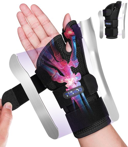 TISMOD Thumb Spica Splint left Right Hand,Wrist Brace with Thumb Support for De Quervain's Tenosynovitis Brace,Thumb and Wrist Brace Carpal Tunnel Women/Men,Black-L/XL-Right