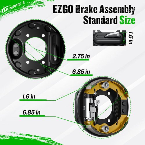 MUMPPRCE EZGO Golf Cart Brake Assembly, Rear Brake Kit fit EZGO 1996-UP TXT PDS/Medalist, YAMAHA G14 G16 G19 G20 G21 G22, Golf Cart Brake Cluster Includes Brake Shoes, OEM# 70998-G01 70998-G02