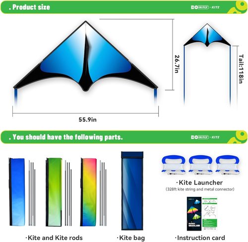 Delta Kite - Easy to Fly for Kids & Adults | Perfect for Family Outings & Outdoor Fun