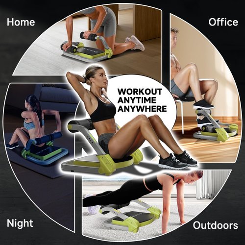 Ab Trainer/Crunch Machine, Ab Workout Equipment, 4 Adjustable Resistance, Sit Up Machine for Stomach Workout, 350 LBS Weight Capacity, Automatic Rebound,Fitness Equipment for Home