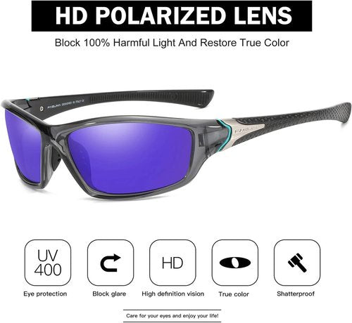 FAGUMA Polarized Sports Sunglasses - UV400 Protection for Men | Ideal for Cycling, Driving & Fishing