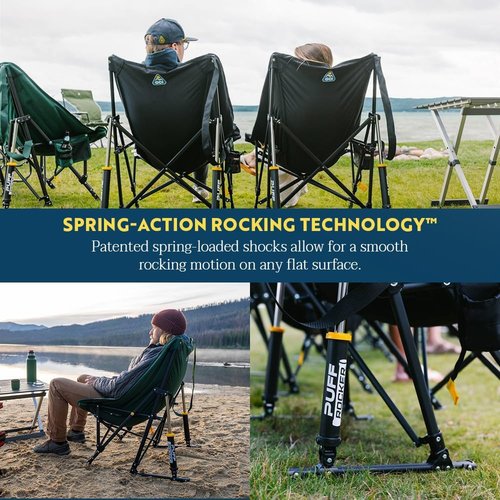 GCI Outdoor Puff Rocker Chair - Portable Comfort for Camping & Relaxation - Black
