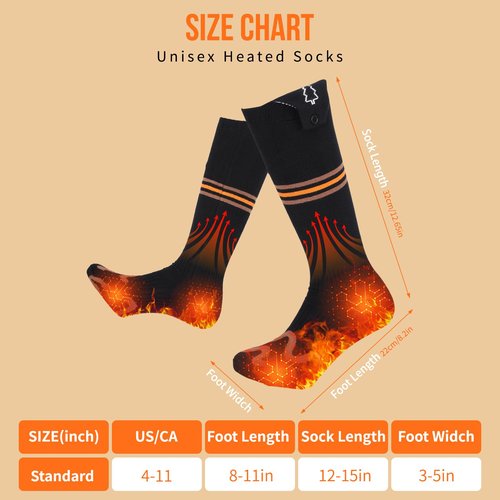 Heated Socks, Heated Socks for Men Women with APP Control, 5000mAh Rechargeable Electric Up to 10 Hours Washable Winter Warm Socks Foot Warmer for Skiing Cycling Camping