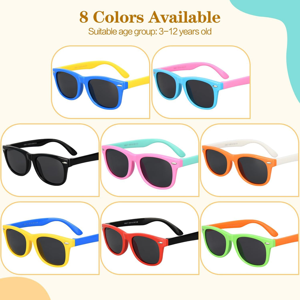 Skiennix Kids Polarized Sunglasses - UV Protection Flexible Rubber Shades | 1 to 24 Pcs Available