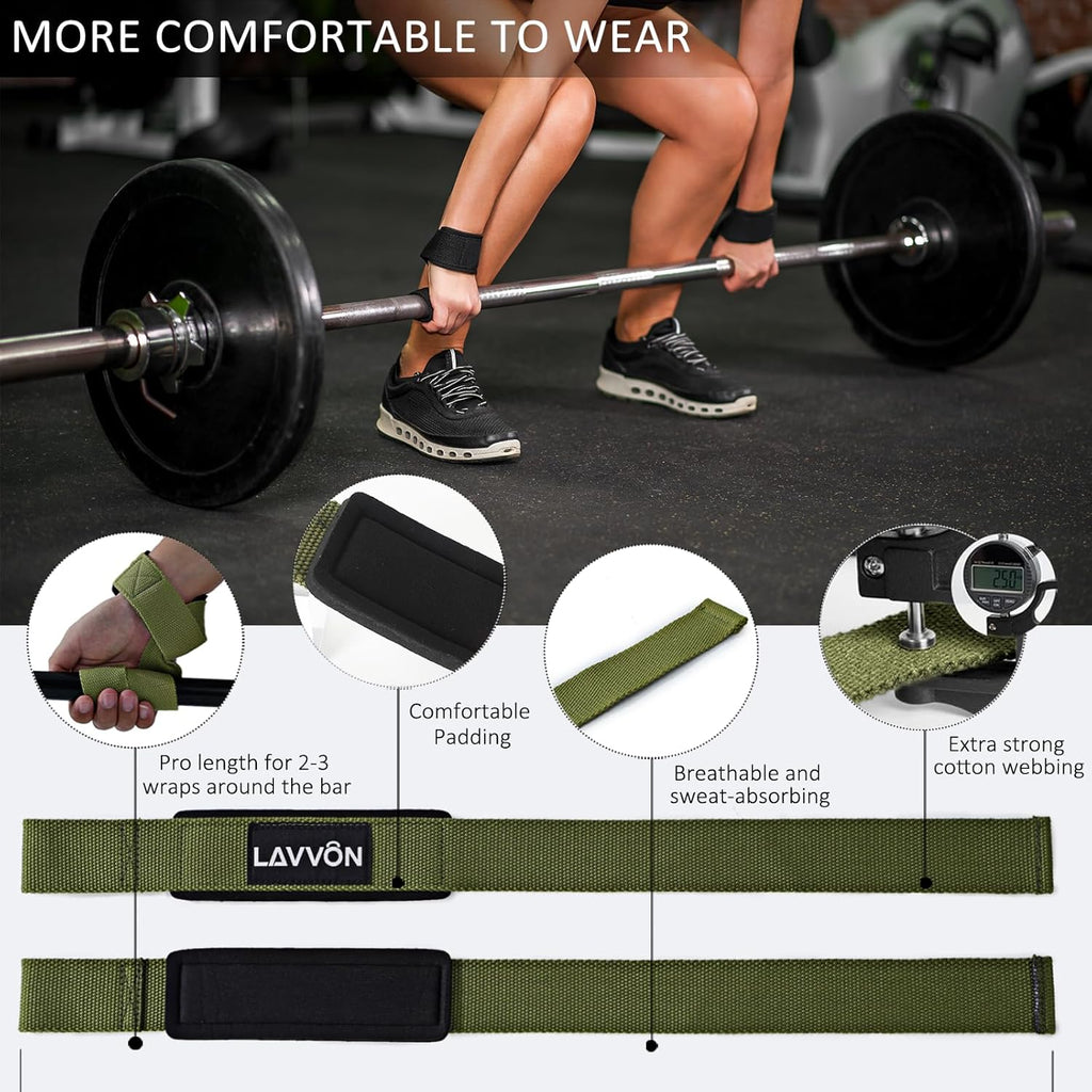 Squat Pad Set - Foam Barbell Pad for Squats & Lunges | Olympic Weight Bar Pad with Ankle & Wrist Straps