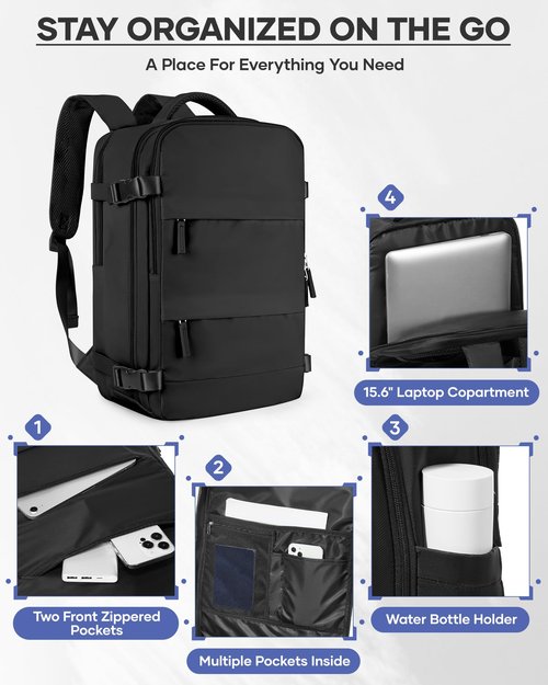 wepadre Vacuum Backpack Travel with Pump Travel Backpack with Vacuum System Easy Vac Pack Backpacks Vacpack Compression Backpacks Mochila de Viaje Compresion al Vacio Black