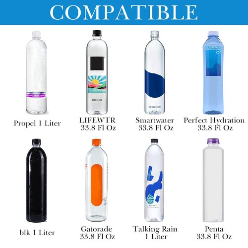 Linkidea Disposable Water Bottle Sleeve Compatible with Smartwater 33.8 Fl Oz, LIFEWTR 33.8 Fl Oz, Insulated Neoprene Plastic Bottled Water Cover with Lockable Zipper, Light Blue