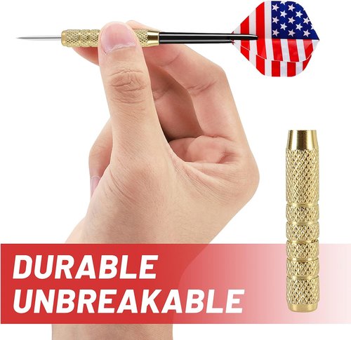 Accmor 12-Piece Steel Tip Darts Set - 18g Professional Metal Darts with Extra Shafts & Flights