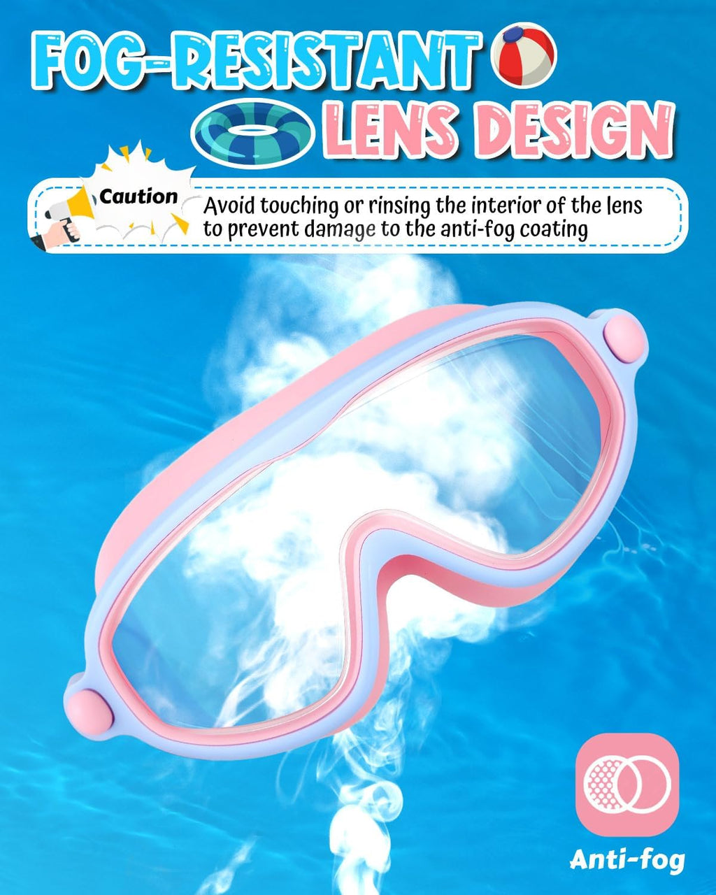 Rantizon Swim Goggles - 2 Pack Wide View Anti-Fog & UV Protection | No Leak Design for Adults & Kids