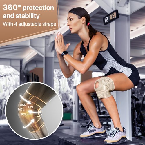 Dr. Brace Elite Knee Brace - Side Stabilizers & Patella Gel Pads for Maximum Pain Relief | Unisex Size Guide Available