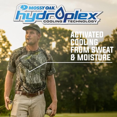 Mossy Oak Camo Men's Lightweight Short Sleeve Hunting Shirt for Men with Stretch, 3X-Large, Full Foliage