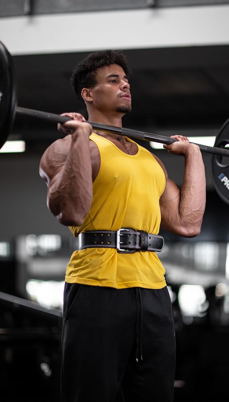 Fitgriff Classic Leather Weight Lifting Belt 4" Black 33.5-43" Waist