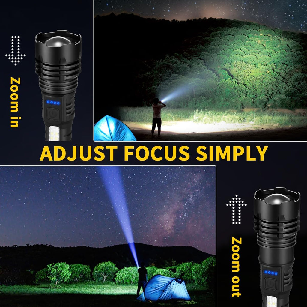 ZioeYiue Rechargeable Flashlights - Super Bright 7-Mode Tactical LED Flashlight | 4-Pack for Camping & Home Emergency