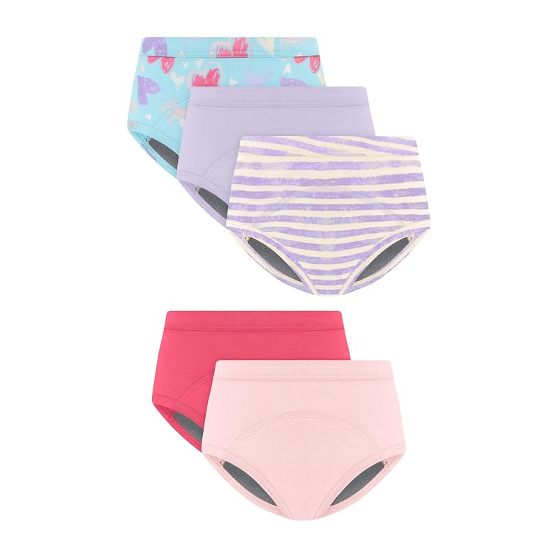 Hanes Toddler Potty Training Underwear - 5 Pack Heavy Absorbency, Pink/Purple 4-5T