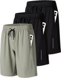JWJ Men's Athletic Gym Shorts - Lightweight Quick-Dry Running & Basketball Shorts with Zipper Pockets