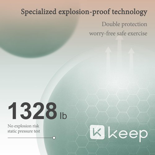 KEEP Yoga Ball Exercise Ball, Green Pilates Equipment, Anti-Burst Gym Balls, Birthing Ball for Pregnancy, Physical Therapy, Stability, Balance, Fitness, Home Exercise, Quick Pump Included