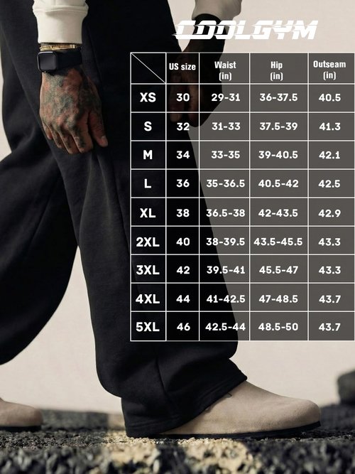 COOLGYM Mens Baggy Sweatpants Wide Leg Deep Pockets Open Bottom Flare Sweat Pants Elastic Drawstring Air Layer No Wrinkle Black