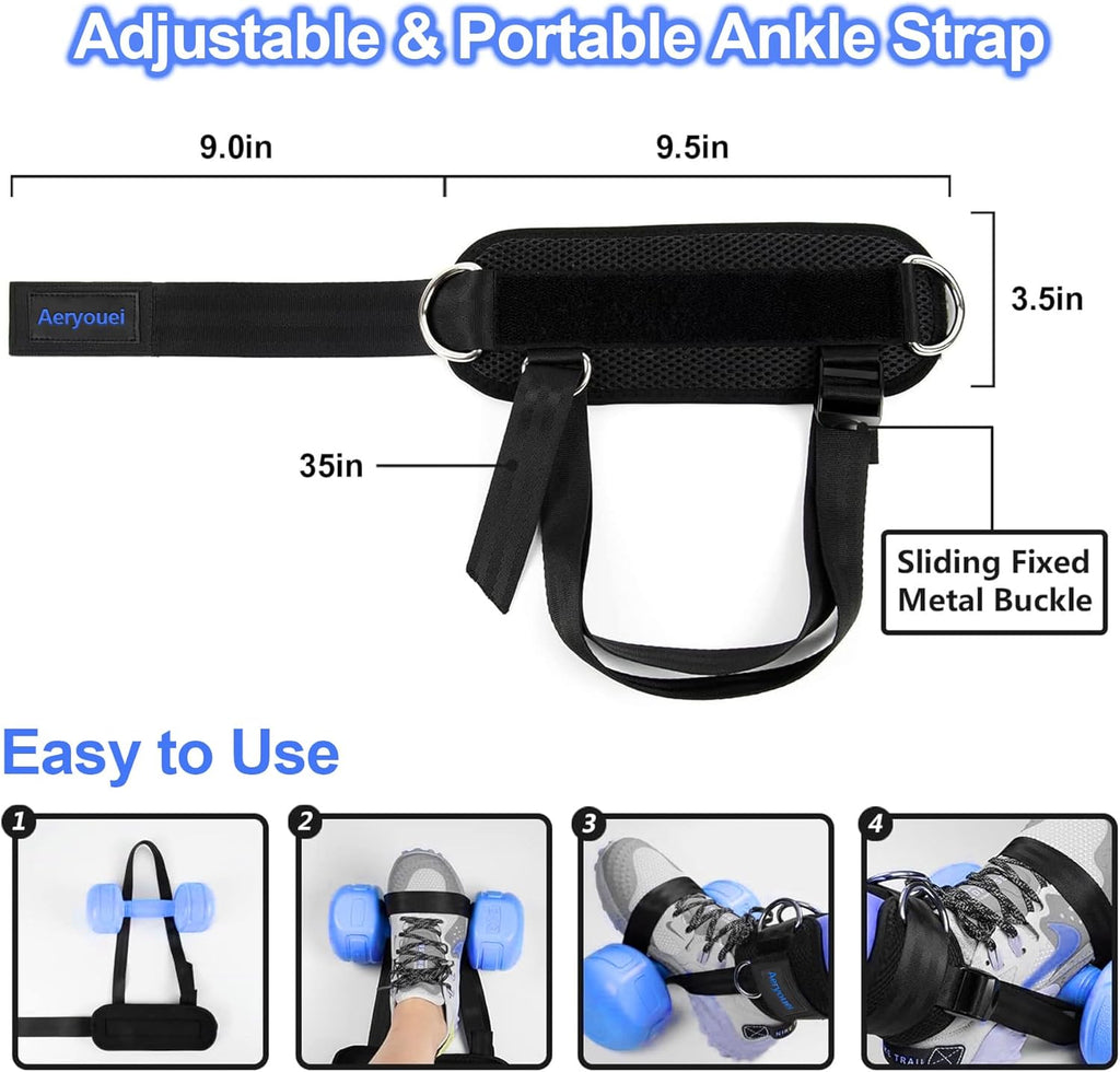Skiennix Dumbbell Foot Attachment - Adjustable Tibialis Trainer for Home Leg Workouts | Ankle Weights & Straps