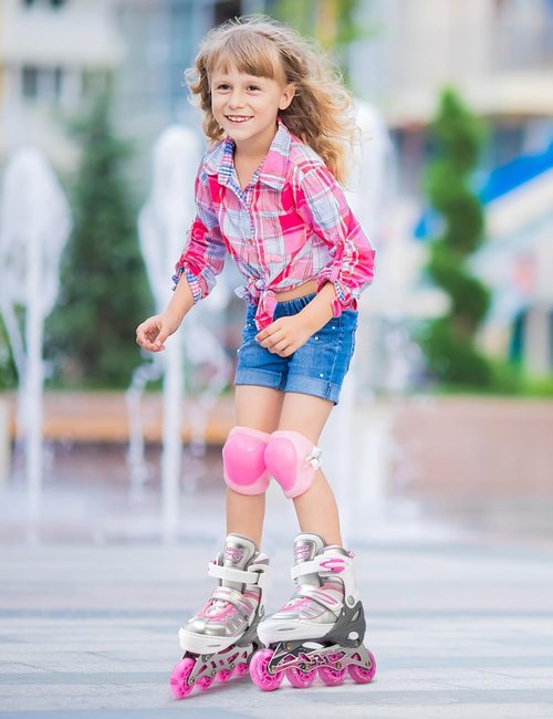 2PM SPORTS Cytia Pink Inline Skates - Adjustable, Light-Up Wheels for Fun Beginner Roller Skating