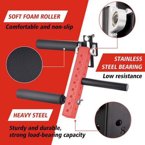 Seated Leg Strength Extension and Curl Athletic Practice Machine,Adjustable Leg Fitness Equipment Attachment, Fitness Squat Rack Accessories( 1 inch Aperture Rack Hole-RED)
