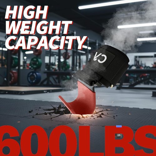 Heavy Duty Steel Weight Lifting Hooks by [Brand Name] - Neoprene Padded Wrist Straps for Secure Grip | Ideal for Deadlifts, Pull-Ups & Rows