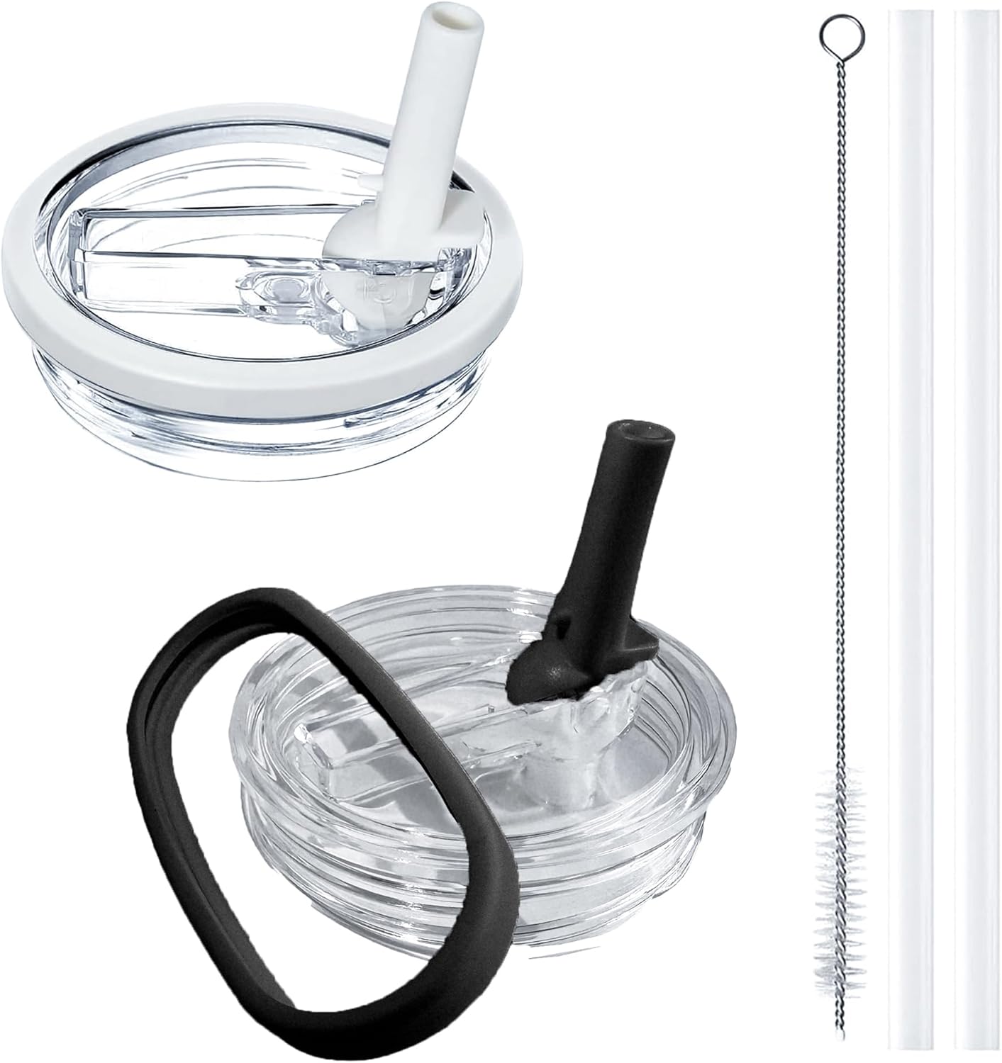 Stanley 40oz Cup Lid Set - Leak Proof Flip Straw Accessories for H2.0 Tumbler | BPA Free (White & Black)