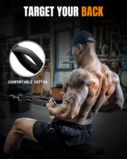 MANUEKLEAR Tricep Rope Cable Attachment - Enhanced Range of Motion for Push Downs & Face Pulls