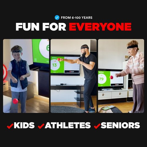 Boxbollen® Boxing Reflex Ball - App-Connected Punch Counter for Hand-Eye Coordination - Perfect Gift for All Ages