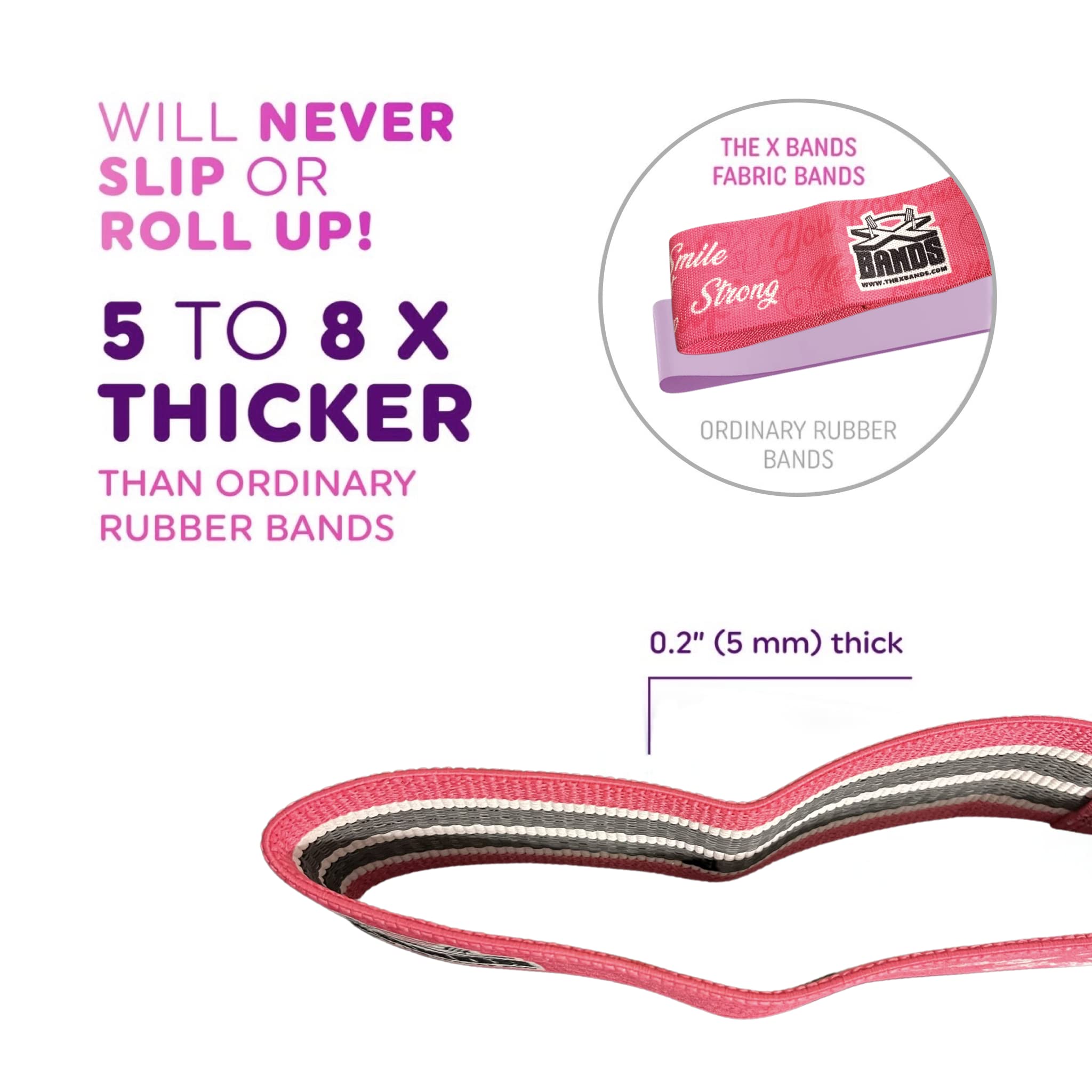 THE X BANDS Booty Bands - Heavy Resistance Bands - Booty Band - Yoga Bands - Legs Workout - Yoga Burn Booty Challenge - Butt Builder - Booty Loop Bands - Resistance X Bands - 40 lb Pink L/XL