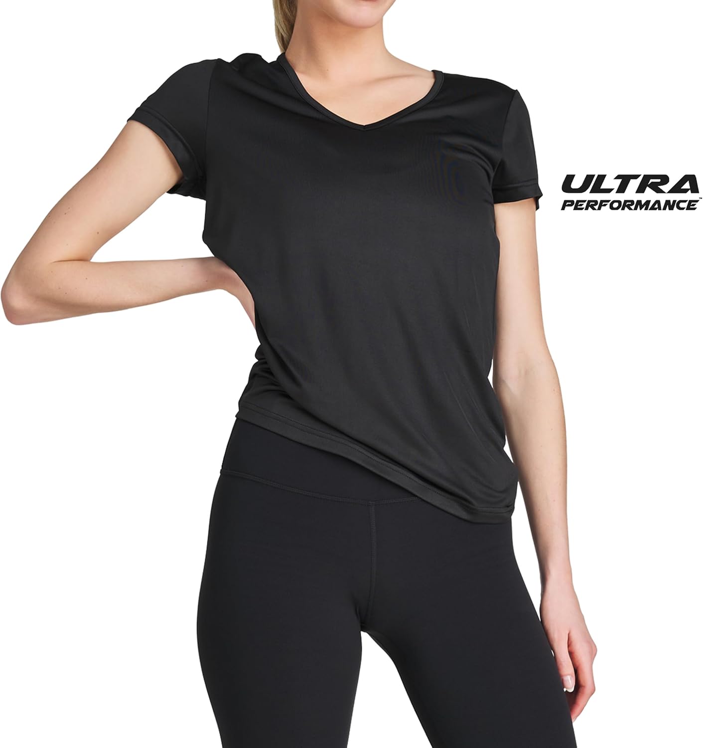 Skiennix Women's V-Neck Activewear T-Shirts - 3 Pack Athletic Workout Tops for Gym & Yoga