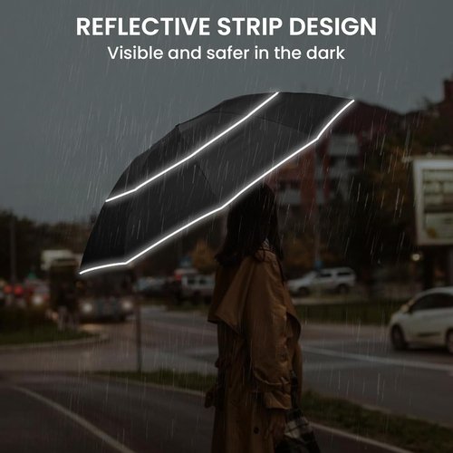 G4Free Inverted Umbrella - Windproof & Compact Design with Reflective Stripe | 54/62 Inch Automatic Open/Close