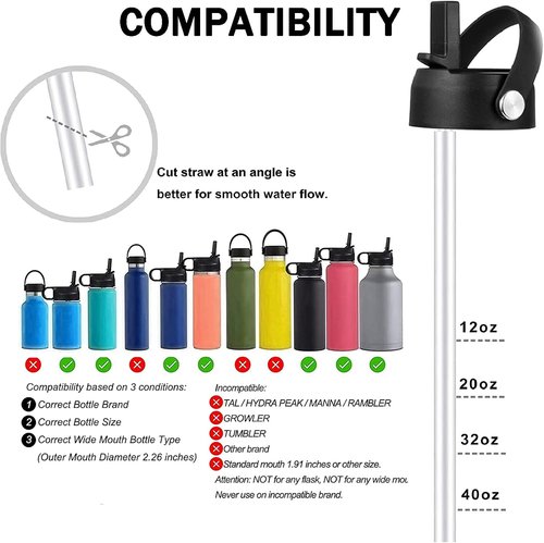 Hydro Flask Flex Straw Lid - Replacement Lid with Handle for 20/32/40 oz Water Bottles