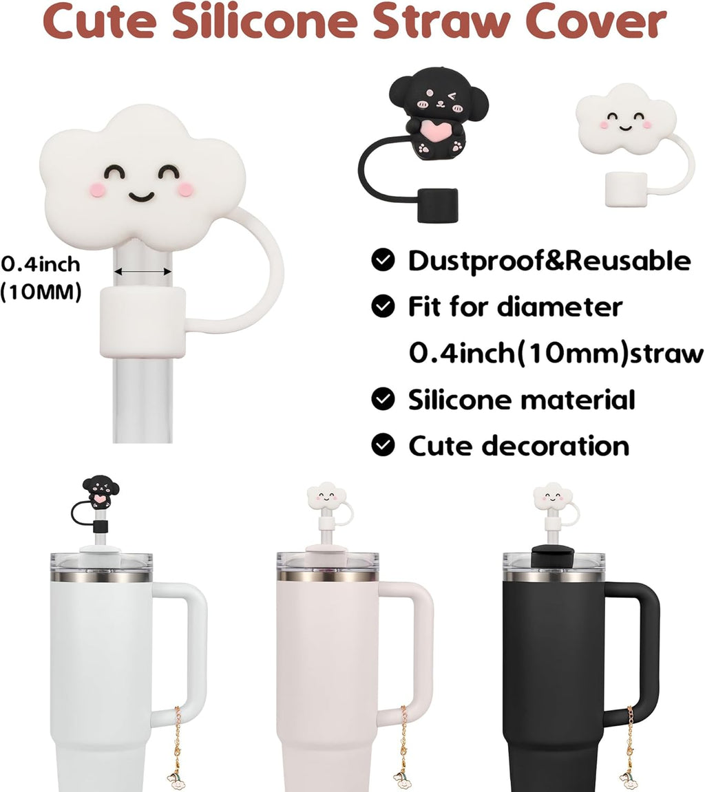 Stanley Cup Accessories Set - 2 Straw Covers, 1 Silicone Boot & 3 Spill-Proof Stoppers | Fits 30 & 40 Oz Tumblers