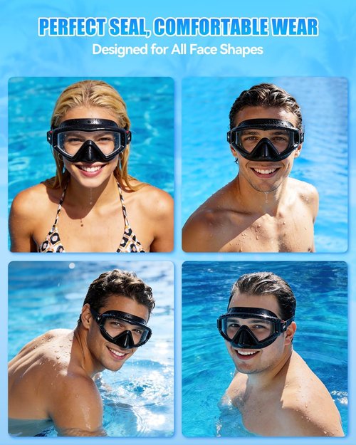 Aegend Diving Mask for Adult & Teen - Panoramic Anti-Fog Comfort Fit Goggles with Mesh Bag for Snorkeling, Scuba Diving, Freediving & Swimming