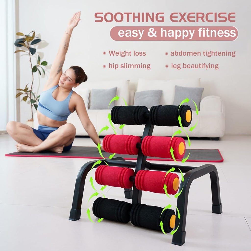 Skiennix Foldable Back Extension Machine - Home Gym Sit-Up Equipment for Glutes & Abs | Resistance Bands Included