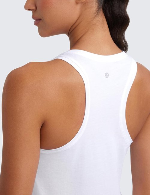 CRZ YOGA Pima Cotton Racerback Tank Top - Soft Sleeveless Workout Shirt for Women | Casual Scoop Neck