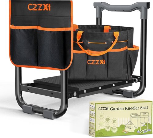 CZZXI Garden Kneeler and Seat - Heavy Duty Gardening Stool with Tool Pouch | Comfortable and Durable Design