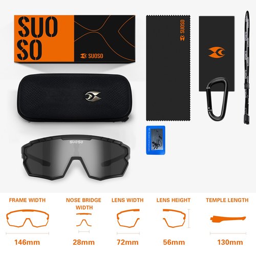 suoso Polarized Sports Sunglasses-Men-Women Cycling-Sunglasses: Running Sun Lightweight Sun Glasses UV Protection Fishing
