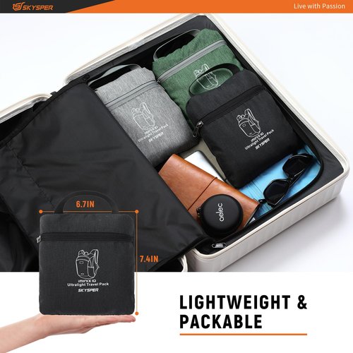 SKYSPER 10L Hiking Backpack Lightweight Packable Back Pack Small Travel Daypack for Women Men Foldable Outdoor Rucksack