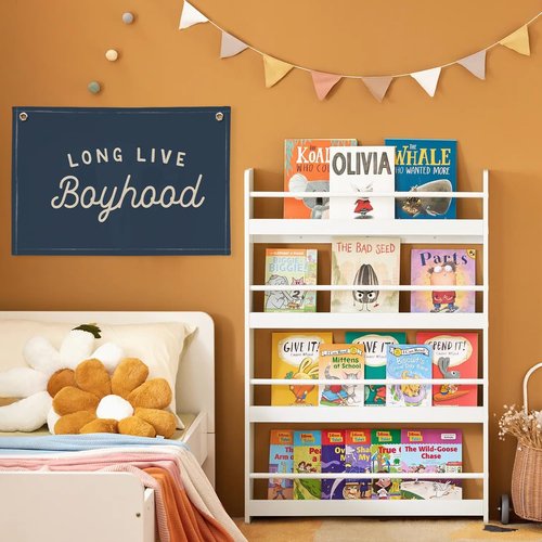 Long Live Boyhood Banner by Navy Blue Decor - Stylish Wall Hanging for Boys' Room | 30x20 Linen Flag