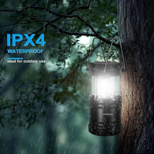 ILEEDear LED Camping Lantern, Battery Operated Lights, Adjustable Brightness for Camping, Power Outages, Emergencies, Outdoor Collapsible Lanterns, 4 Pack