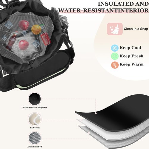 Insulated Water Bottle Carrier with Adjustable Strap - 25/32/40 oz Water Bottle Crossbody Bag with Small Purse for Hiking, Gym, Travel