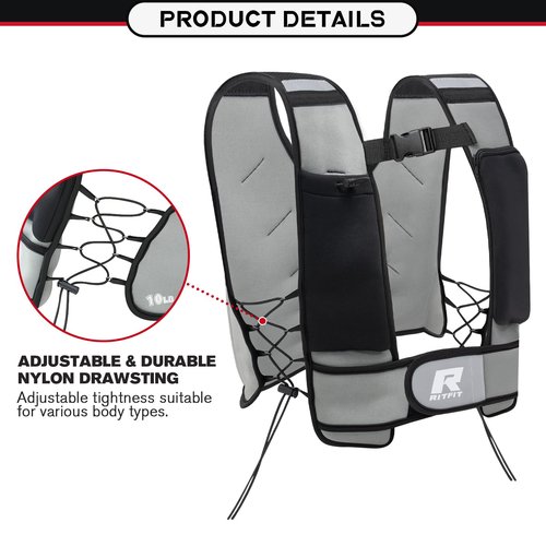 RitFit Weighted Vest, 4lb/8lb/10lb/12lb/15lb/20lb Weight Vest with Reflective Stripes, Weight Vest Adjustable for Women and Men Workout, Strength Training, Running, Fitness, Jogging, Walking
